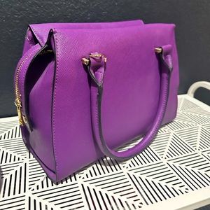 Purple double handle handbag/crossbody bag